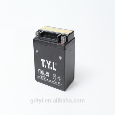 Hot sale TYL Brand 12v5ah maintenance free motorcycle dry battery