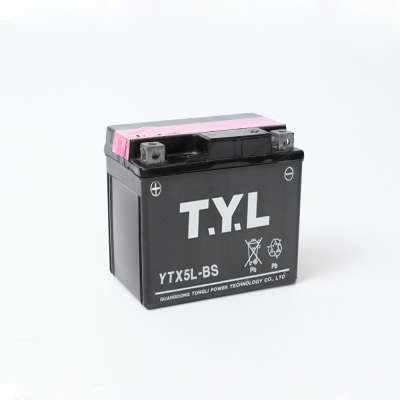 YTX5L-BS TYL 12v5ah wet charged mf lead acid motorcycle battery for factory price wholesale